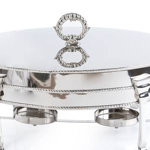 ถาดอุ่นอาหารทรงรีชุบเงินพรีเมียม พร้อมหูจับประดับตกแต่งและพื้นผิวเงาแบบกระจก สำหรับงานเลี้ยงบุฟเฟ่ต์ระดับมืออาชีพ เหมาะสำหรับงานแต่งงาน - Product Image 6