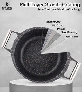 ชุดเครื่องครัวไทเทเนียมแกรนิตเคลือบกันติดอย่างดี พร้อมด้ามจับสแตนเลส ฝาปิดโลหะประหยัดพลังงาน ฐานรองรับการใช้งานกับเตาแม่เหล็กไฟฟ้า - Product Image 3