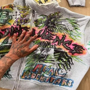Conjunto de Sudadera con Capucha y Pantalones Cortos de Felpa 100% Algodón con Lavado Ácido Personalizado, Bordado Gráfico 3D, Estilo Urbano Hip Hop - Product Image 4