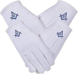 2 paires de gants maçonniques Royal Arch pour hommes, gants de cérémonie en coton blanc avec symbole brodé - Product Image 5