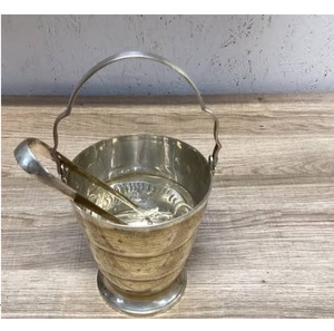 Seau à glace cylindrique multifonction en acier inoxydable, finition antique, récipient à glace en aluminium, refroidisseur - Product Image 5