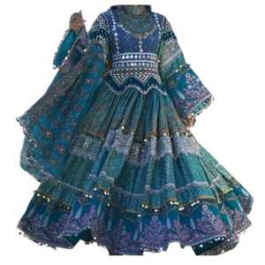 Ultima Collezione 2026: <span class=keywords><strong>Abito</strong></span> Afghano da Donna Lunghezza al Ginocchio <span class=keywords><strong>con</strong></span> Ricami Elaborati, Decorazioni in Pizzo e Cerniera, <span class=keywords><strong>con</strong></span> <span class=keywords><strong>Gilet</strong></span> Abbinato per Uomo - Product Image 1