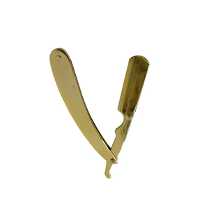 Rasoir de Barbier Professionnel en Acier Inoxydable de Haute Qualité, Couleur Or Pur 5.5, Pliant Manuel, pour Rasage de Cheveux, Sécurité Professionnelle - Product Image 5