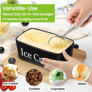 Cuillère à glace en acier inoxydable, cuillère à glace robuste, cuillère à dessert professionnelle, outil de service en métal durable - Product Image 4
