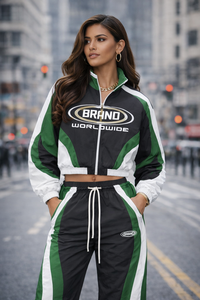 Conjunto Deportivo Personalizado para Hombre, Color Rosa, Talla Grande, Estilo Urbano, para Otoño |   Sudadera de Forro Polar de Alta Calidad, Transpirable, con Cuello Alto y Cierre, con Estampado - Product Image 6