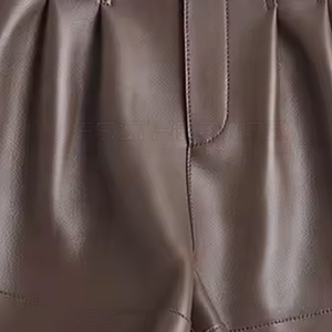 Shorts en cuir décontractés pour femmes, usage extérieur, prix de gros, logo personnalisé, coupe oversize, légers - Product Image 4