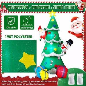 Babbo Natale e Pupazzo di Neve Gonfiabili in PVC da 2,4 Metri per Decorazioni Natalizie da Esterno con Luci LED - Product Image 5