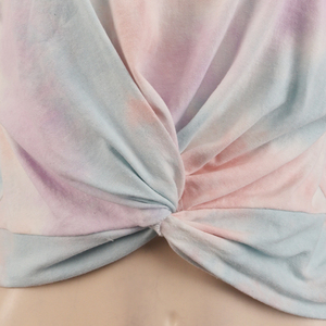 Top corto de punto con efecto tie-dye para mujer, estilo casual - Product Image 6