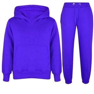 Girls <b>Pink</b> Hooded <b>Sweatshirt</b> And Joggers Set Solid Color Casual Tracksuit Full Sleeve Autumn Wear - Product Image 2