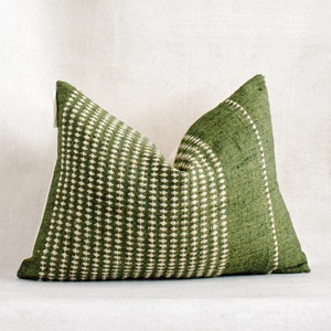 Ait Cc-1332 2023 Latest Designer Wool Cotton Blend Striped Geometric Handmade Reversible Cushion <b>Covers</b> Woven Embroidery Tassels - Product Image 5