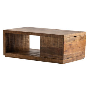 โต๊ะกาแฟไม้มะม่วงทรงสี่เหลี่ยมสไตล์ยุโรปแบบเรียบง่ายทันสมัย พร้อมกล่องเก็บของสำหรับห้องนั่งเล่น - Product Image 1