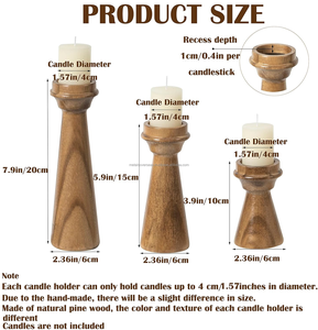 Candelero de madera Vintage artístico, decoración del hogar, eventos de boda, fiestas, portavelas de madera contemporáneo - Product Image 5