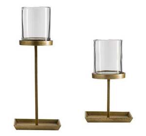 โคมไฟตั้งโต๊ะ, โคมไฟสไตล์วินเทจ, โคมไฟโลหะและแก้ว, ที่วางเทียนแบบเสา, โคมไฟตกแต่งบ้าน - Product Image 2