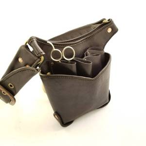 OEM Wholesale Custom Premium Genuine Leather Durable Hairdressing Scissor Holsters High Demanding New Design Care Tool Holsters - Product Image 2