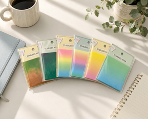 Colorful Plastic Adhesive <b>Memo</b> <b>Pads</b> with Shiny Finish Customizable for Desk Organization and Note Taking - Product Image 3