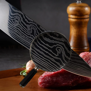 Couteau de chef en acier Damas 12 pouces, forgé à la main, style japonais, manche en bois, finition satinée, couteau de cuisine ambidextre - Product Image 3