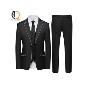 Costume d'affaires orange pour homme, coupe ajustée, simple boutonnage, col à revers, mélange polyester-laine, infroissable - Product Image 2