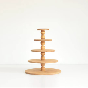 Support à gâteau réglable en bois, écologique et fait main, pour boulangeries et événements - Product Image 1