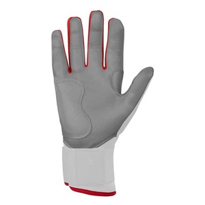 Guantes de Bateo Blancos ELIXE SPORTS con Ribete Rojo, Acolchados, de Cuero, con Cierre de Velcro, Duraderos para Entrenamiento, Unisex, Adulto - Product Image 4