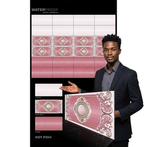 Azulejos de pared decorativos de Color rosa, azulejos de cerámica satinados y brillantes de 30x60 cm, Digital, de la mejor calidad, 12x24, 300x600mm, venta al por mayor - Product Image 1