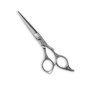 Tijeras de barbero Dall Finish con cuchillas afiladas, punta puntiaguda, tijeras de peluquería con soporte para el dedo y silenciador. - Product Image 1