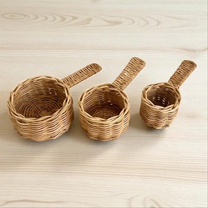 Combo hand-woven play kitchen utensil & cookware rattan cooking <b>tool</b> <b>toy</b> baby pretend <b>toys</b> - Product Image 2