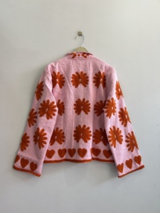 Chaqueta Bordada de Algodón TNT Estilo Indio, Color Rosa Bebé, Hecha a Mano, Estilo Boho para Mujer - Product Image 6