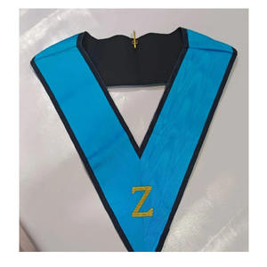 ปกเสื้อปักลายฟรีเมสันแบบสก็อตติชไรต์ ระดับมาสเตอร์เมสันที่ 4  งานปักมือสีทองและหลากสี คุณภาพดีที่สุด - Product Image 1