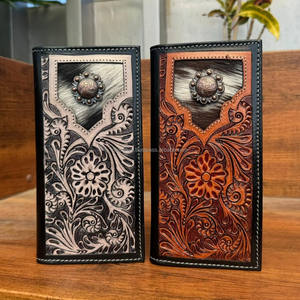 2025 nuevas carteras plegables largas de cuero mecanizadas a mano, carteras RFID multifuncionales de cuero de vaca genuino de diseñador de lujo para hombres - Product Image 4