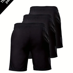 <b>Men's</b> Double Layer Breathable Cotton Mesh <b>Shorts</b> Mid-Waist Casual Style for Outdoor Running & Training Anti-Wrinkle Feature - Product Image 4