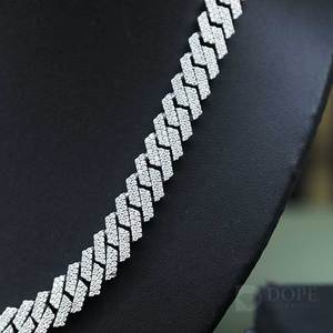 Cadena Cubana Miami de 16 mm en Plata de Ley 925 con Diamantes Cultivados en Laboratorio, Joyería Hip Hop de Moda, Regalo Unisex para Todos los Amantes de la Cultura Cubana - Product Image 2