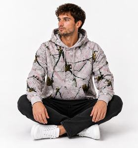 Sudadera con Capucha para Hombre, Color Rosa Sólido, Mezcla de Algodón Grueso, con Logotipo Frontal, Corte Regular, para Otoño - Product Image 2