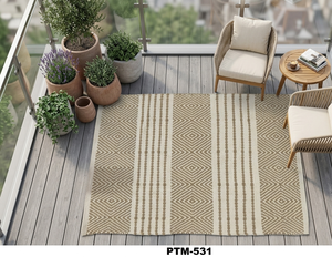 พรมทอมือจากผ้าฝ้าย PTM-531 ดีไซน์ทันสมัย ใช้สำหรับสวดมนต์และเดินทาง ด้านหลังแบบกลับด้านได้ ตกแต่งบ้าน - Product Image 1