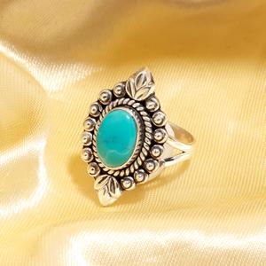 Beautiful Arizona <b>Turquoise</b> <b>Ring</b> Statement 925 Sterling Silver <b>Ring</b> Handmade Natural Gemstone Jewelry for Women - Product Image 2