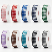 Ruban Grosgrain à Carreaux Blancs et Bleus Marine Personnalisé 15MM 100% Polyester Anti-rétrécissement de Neelkamal Industries – Vente en Gros pour Cadeaux