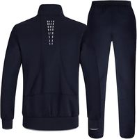 Conjunto Deportivo Transpirable Personalizado para Hombre, Pantalón Largo y Chaqueta con Media Cremallera, Color Sólido, 100% Algodón, Corte Regular, Bolsillos Laterales, Invierno