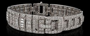 Pulsera de tenis Art Deco con circonitas, cadena de aleación de cobre chapada en rodio, joyería de corte brillante redondo para mujer - Product Image 3