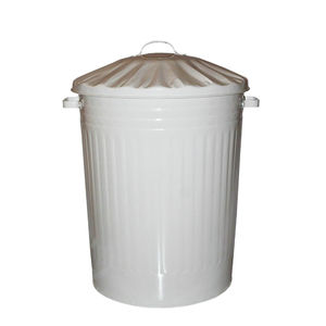 Poubelle ronde en fer galvanisé écologique pour la maison, le jardin, l'intérieur et l'extérieur, couleur personnalisable - Product Image 4