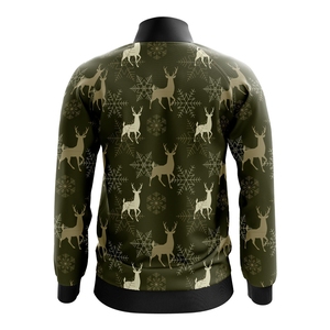 Chaqueta Bomber para Hombre INDEX, Color Verde Oliva, con Estampado de Copos de Nieve, Cuello Alto, Cierre de Cremallera, Ropa Deportiva Casual de Invierno - Product Image 2