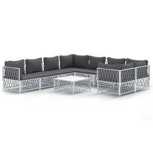 Conjunto de Muebles de Jardín de Tela Tejida Blanca con Estructura de Acero con Recubrimiento en Polvo y Textilene - Product Image 2