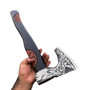 Hache Viking OEM faite à la main en acier à haute teneur en carbone, design personnalisé, hache de combat Viking barbue, manche en bois de frêne, 100 % haute qualité - Product Image 3