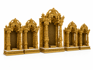 Templo hindú tradicional Swaminarayan dorado para salas comunitarias, Gran Templo BAPS Shri Swaminarayan para salas de Satsang, Templo para el hogar - Product Image 3