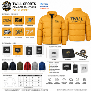 2026 <b>Top</b> Selling Men's High Quality <b>Bubble</b> Puffer Jacket Canvas Street Wear with Stand Collar Winter Warm Option - Product Image 3