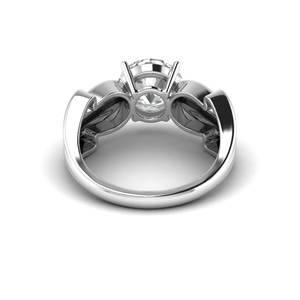 AJRETAIL Anillo de Compromiso con Diamante Cultivado en Laboratorio de 2.43 Quilates, Engaste Pavé, Oro Sólido de 14K, Chapado en Oro Blanco, Color E, Claridad VS2, Certificado IGI - Product Image 2