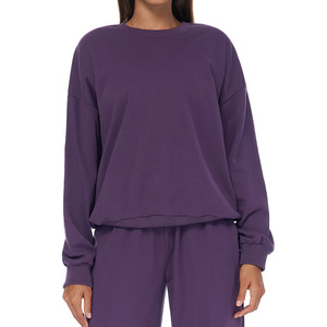 Ensemble de survêtement unisexe en maille respirante pour femme, comprenant un sweat-shirt à col ras du cou et épaules tombantes, un pantalon et un short, coupe oversize - Product Image 6