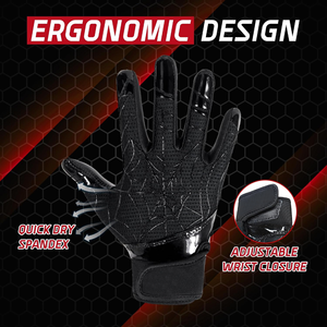 Gants de football américain haut de gamme pour receveurs, paume en silicone adhérent, couleur personnalisée, logo personnalisé, légers - Product Image 2