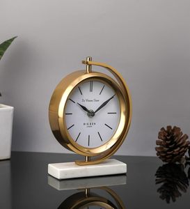 Golden Sunburst Desk <b>Clock</b> <b>Black</b> Crescent Base Battery Operated Quartz Movement Backlit Touch Sensing Metal Decorative Timepiece - Product Image 5