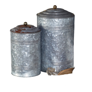 Boîte de rangement décorative en métal galvanisé pour sucre, farine et café, avec couvercle, pour la cuisine et la table. - Product Image 6