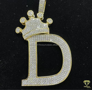Collar Personalizado con Colgante de Burbuja D, Chapado en Oro de Lujo, Estilo Hip Hop, Joyería de Moda - Product Image 5