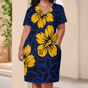 Vestidos de Talla Grande para Mujer, Estilo Polinesio, Vestidos Casuales para Fiesta, Diseño Samoano, Vestido Tribal, Oferta, Poliéster y Algodón, Verano - Product Image 3